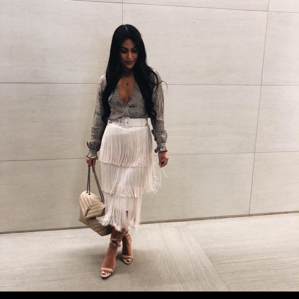 Planet blue leopard blouse